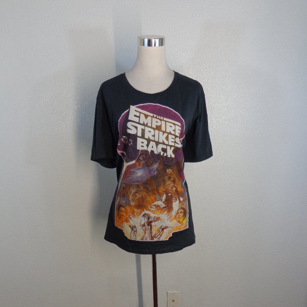 STAR WARS WOMENS THE EMPIRE STRIKES BACK BLACK T-SHIRT SZ XL